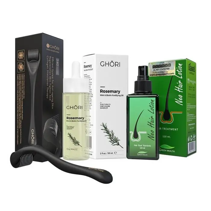 Super Deal Neo Hair Lotion, Rosemary Mint & biotin Oil & Derma Roller
